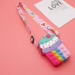 Tas Selempang Pop It 3d Karakter Unicorn Rainbow Mini Kecil - Ice Cream Rainbow