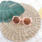 Kacamata Anak Dengan Karakter Telinga Beruang Korea - peach