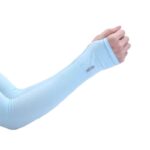 Manset Lengan Panjang Wanita Polos Pelindung Sinar UV - biru