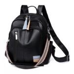 Tas Wanita Ransel Kulit Korea Kekinian Import Tali Slempang 2in1 - hitam