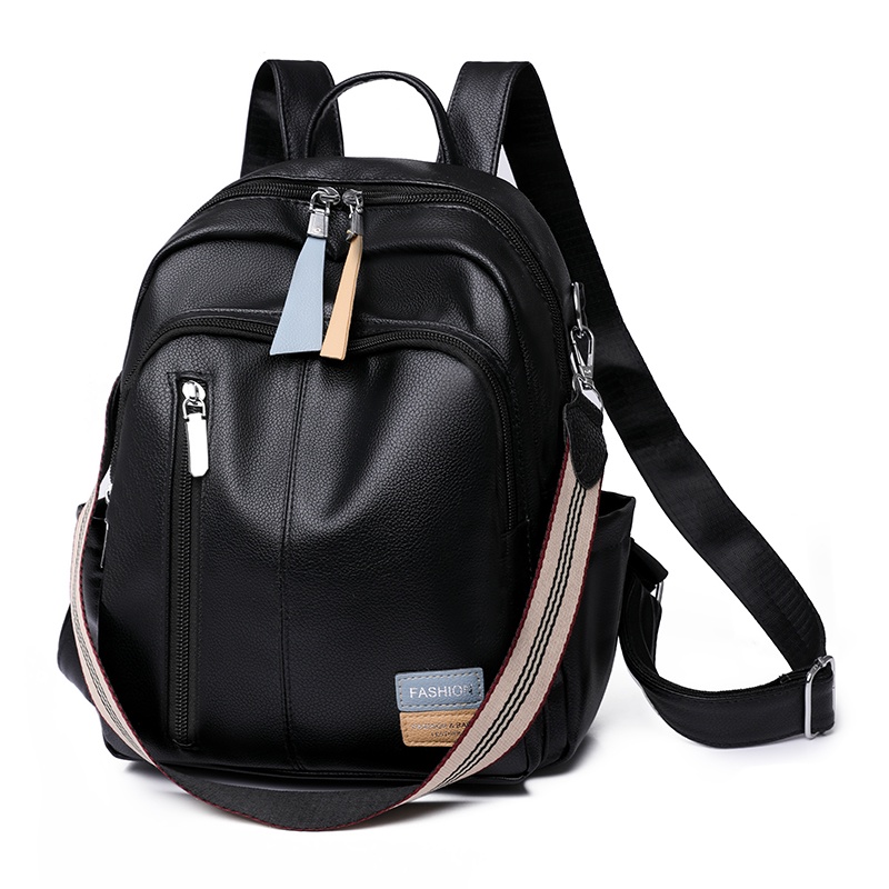 rug-1665824948345-0-1673001461 Tas Wanita Ransel Kulit Korea Kekinian Import Tali Slempang 2in1 - hitam - Image 1