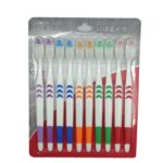 Sikat Gigi Bahan Arang Serat Bambu Kembut Isi 10 Pcs - putih