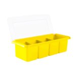 Tempat Bumbu Kotak Dapur Garam Gula Micin Minimalis 4 Sekat - kuning