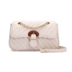 Tas Wanita Selempang  Korea Import Sling Bag Shoulder Crossbody Rantai - almond