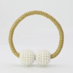 Tali Pengait Gorden Pengikat Kain Magnet Mutiara 1 Pcs - Gold