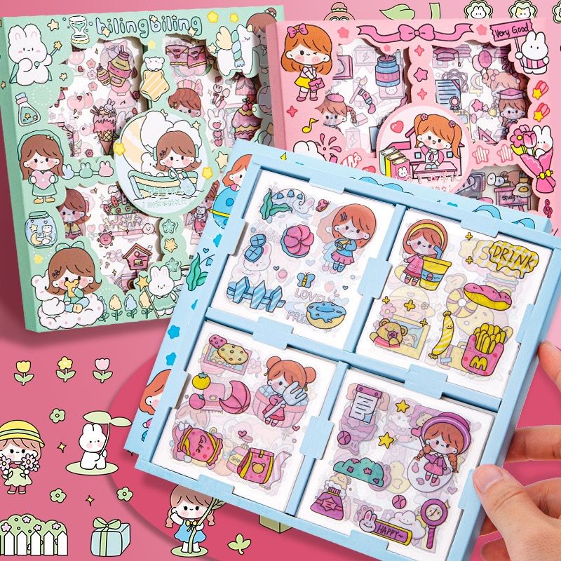 rug-1667382493842-0-1673001490 Stiker Lucu Botol Minum Kekinian 2d Plastik Sticker Motif Unik - Pink - Image 1