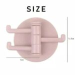 Gantungan Tempelan Dinding Plastik Tanpa Paku 3 Tingkat - Pink