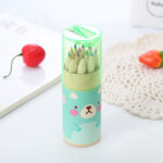 Pensil Warna Kayu 12 Warna Dengan Serutan Dan Box Karakter - Green Bear