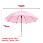 Payung Cantik Bening Transparan Polos Korea Jepang Style - Pink