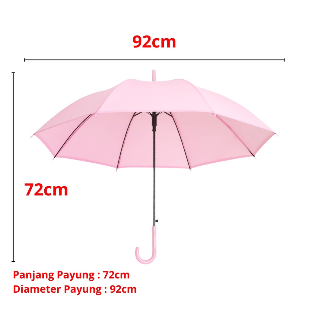 rug-1668770899926-0-1673001537 Payung Cantik Bening Transparan Polos Korea Jepang Style - Pink - Image 1