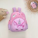 Tas Backpack Ransel Kecil Lucu Anak Wanita Korea 3d Unicorn  - Pink Unicorn