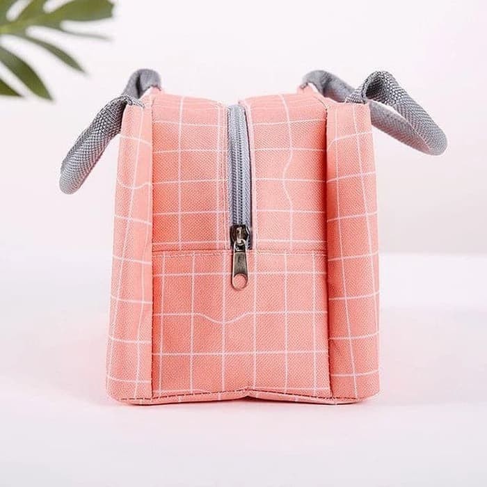 rug-1671609173544-0-1673001550 Tas Bekal Cooler Bag Tempat Piknik Anak Motif Mini Travel Pouch - oren kotak - Image 1