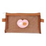 Tempat Pensil Dengan Zipper Coklat Motif Beruang Lucu - love bear besar