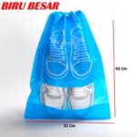 Tas Tali Serut Penyimpanan Sepatu dan Sendal Multifungsi - besar biru
