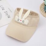 Topi Golf Senam Pantai Anak Fashion Sport Model Rabbit - Cream