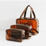 Tas Wanita Pouch Travel Kosmetik Transparan Premium - Tea Sedang