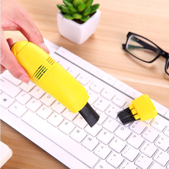 EbaWtpcmXNa0vJUkh17yayoODOVnguuesSIQF1AI Vacuum Cleaner USB Portable Laptop Keyboard PC Meja Desktop Praktis - KUNING - Image 1