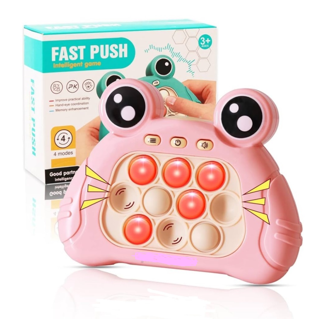 H07wiZihGdoZEsJUoNHKf2nBFIeb4r0MmIr40lRE Mainan Pop It Console Elektronoc Push Bubble Game - KODOK PINK - Image 1