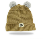 Kupluk Rajut Bayi Model Pompom Premium Unisex POM02 - Cream