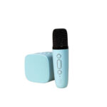 Set Mini Speaker Bluetooth Karaoke Full Bass Portable - Blue