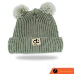 Kupluk Rajut Bayi Model Pompom Premium Unisex POM02 - Abu