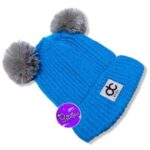 Kupluk Rajut Bayi Model Pompom Premium Unisex POM02 - Biru