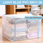 Kotak Penyimpanan Lipat Serbaguna Dengan Double Zipper - Lightblue 24L