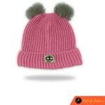 Kupluk Rajut Bayi Model Pompom Premium Unisex POM02 - Pink Fanta
