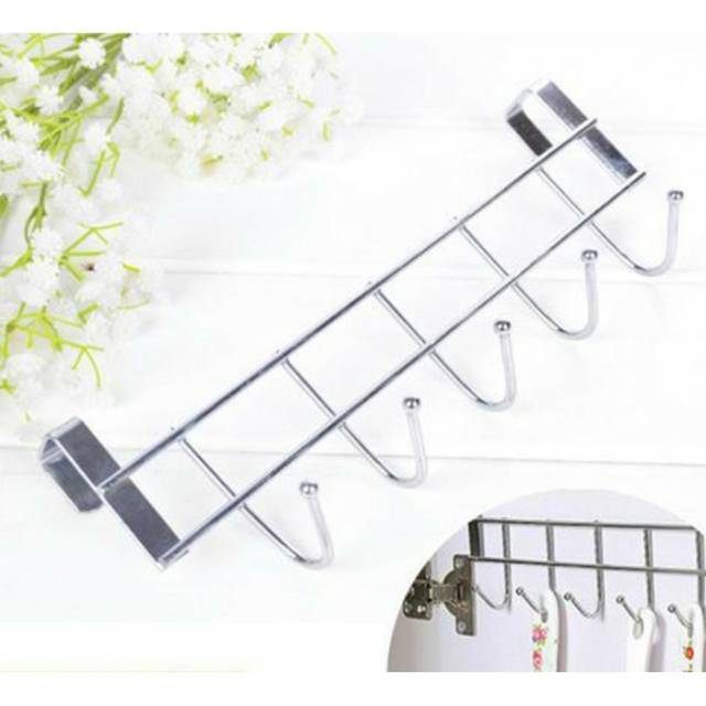lWPVVI0qCaVnZDbOFg2pPlp3t7IbWlSe6VJDapnv Hanger Gantungan Pintu Lemari 5 Kait Anti Karat Serbaguna - - Image 1