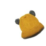 Kupluk Rajut Bayi Model Pompom Premium Unisex POM02 - Kuning Mustard