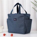 Tas Bekal Makanan Jumbo Aluminium Foil Lunch Box Cooler Bag - navy