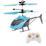 Mainan RC Helicopter Drone Flying Helikopter Sensor Tangan Infrared - Biru