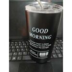 Mug Botol Minum Tumbler Cofee Cup Stainless Steel - Hitam Pekat