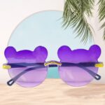 Kacamata Anak dengan Motif Beruang - Ungu Pink