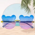 Kacamata Anak dengan Motif Beruang - Biru Pink