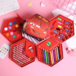 Set Crayon Menggambar dengan Karakter 4 in 1 Isi 46pcs - Cars