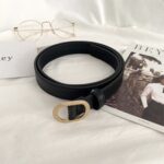 Sabuk Gesper Wanita Model Retro Vintage Bahan PU Tebal - Hitam