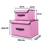 Kotak Storage Box Organizer Tempat Penyimpanan 2 in 1 - Pink