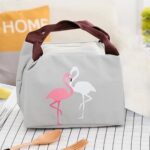 Lunch Cooler Bag Tas Tempat Bekal dengan Motif - gray flamingo