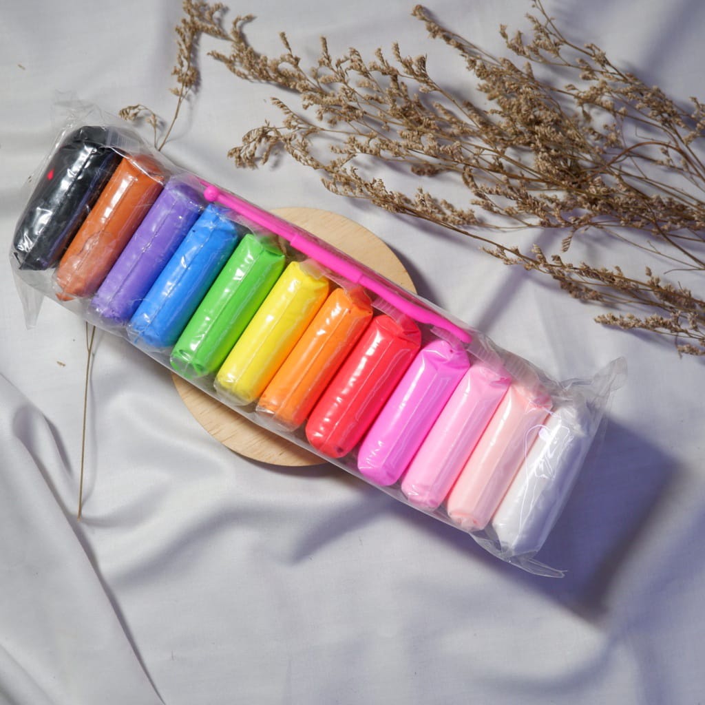 XsrIMn3wvf135vnnj68GjdFobfAIY2VlkKJLFzrO Clay Polymer Slime Dough Mainan Anak 12Pcs - Image 1