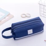 Kotak Tempat Penyimpanan Alat Tulis Dual Zipper - Navy