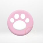 Thumb Grip Analog Silicone Dengan Motif Cat Paw - Pink White