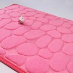 Keset Kamari Mandi Anti Slip Memori Foam Motif Batu - Rose