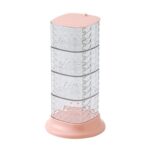 Rak Tempat Bumbu Dapur 4 dan 3 Susun Putar Kristal - 4 Tingkat Orange