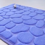 Keset Kamari Mandi Anti Slip Memori Foam Motif Batu - Biru