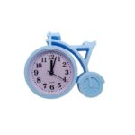 Jam Meja Model Sepeda LED Alarm Desain Unik Aesthetic Dekorasi Kamar - biru