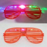 Kacamata Party Pesta Acara Lampu LED Colorful Berkedip 3 Mode Stylish - Merah