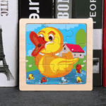 Mainan Edukasi Anak MINI WOODEN PUZZLE Jigsaw Kubus Kayu 10.5x10.5cm - Bebek