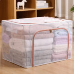 Kotak Penyimpanan Lipat Serbaguna Mainan dan Pakaian Double Zipper - Orange 24L