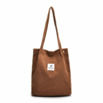 Totebag Fashion Wanita Bahan Corduroy Korea Style Canvas Sling Bag - Coklat